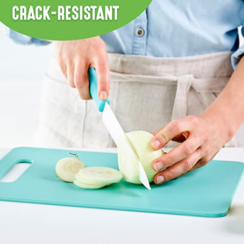 GreenLife Cutting Board Set 8x12"" & 10x14""  Extra Durable  Meal Prep  Non-Slip  Grip Handles  Crack Resistant  Dishwasher Safe  Reversible  Versatile Kitchen Essentials  Turquoise - Image 5